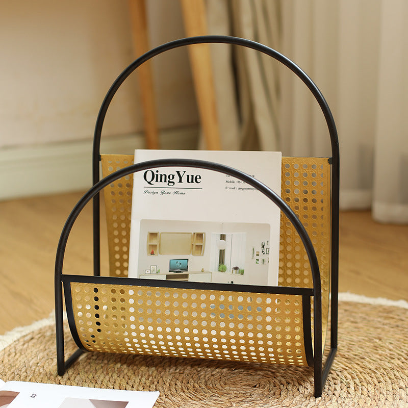 Unisex Elegant Magazine Holder with Artistic Weaving Structure Bowlift