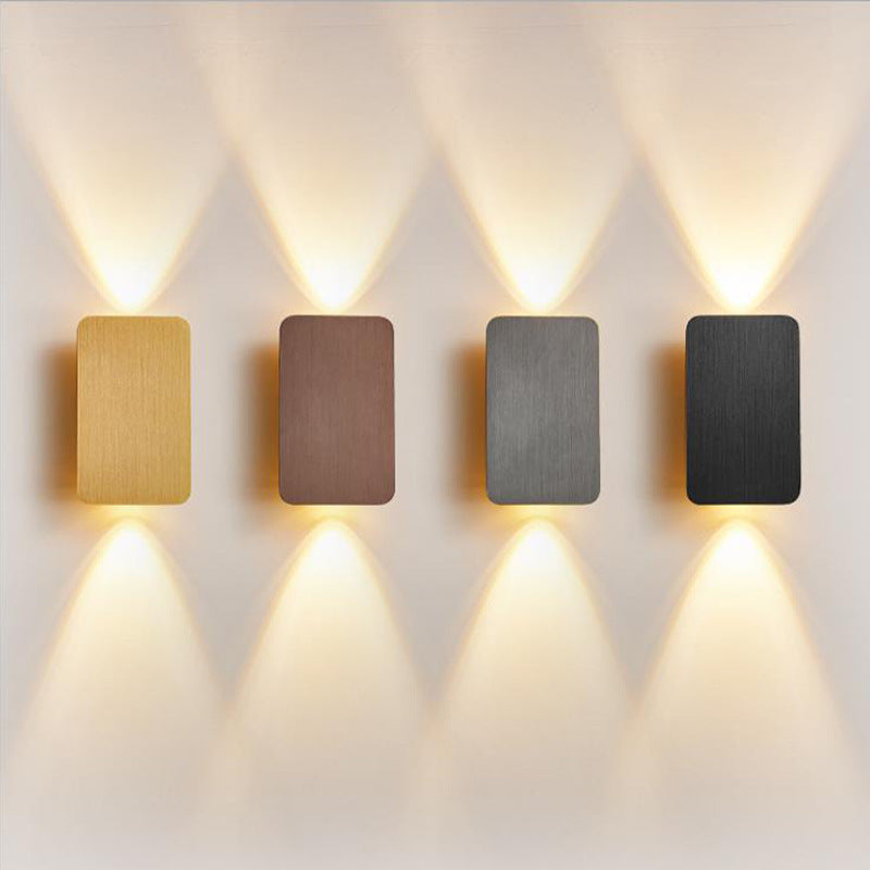 Modern rectangular LED wall sconce with dual up down beam and slim low-profile housing Bowlift