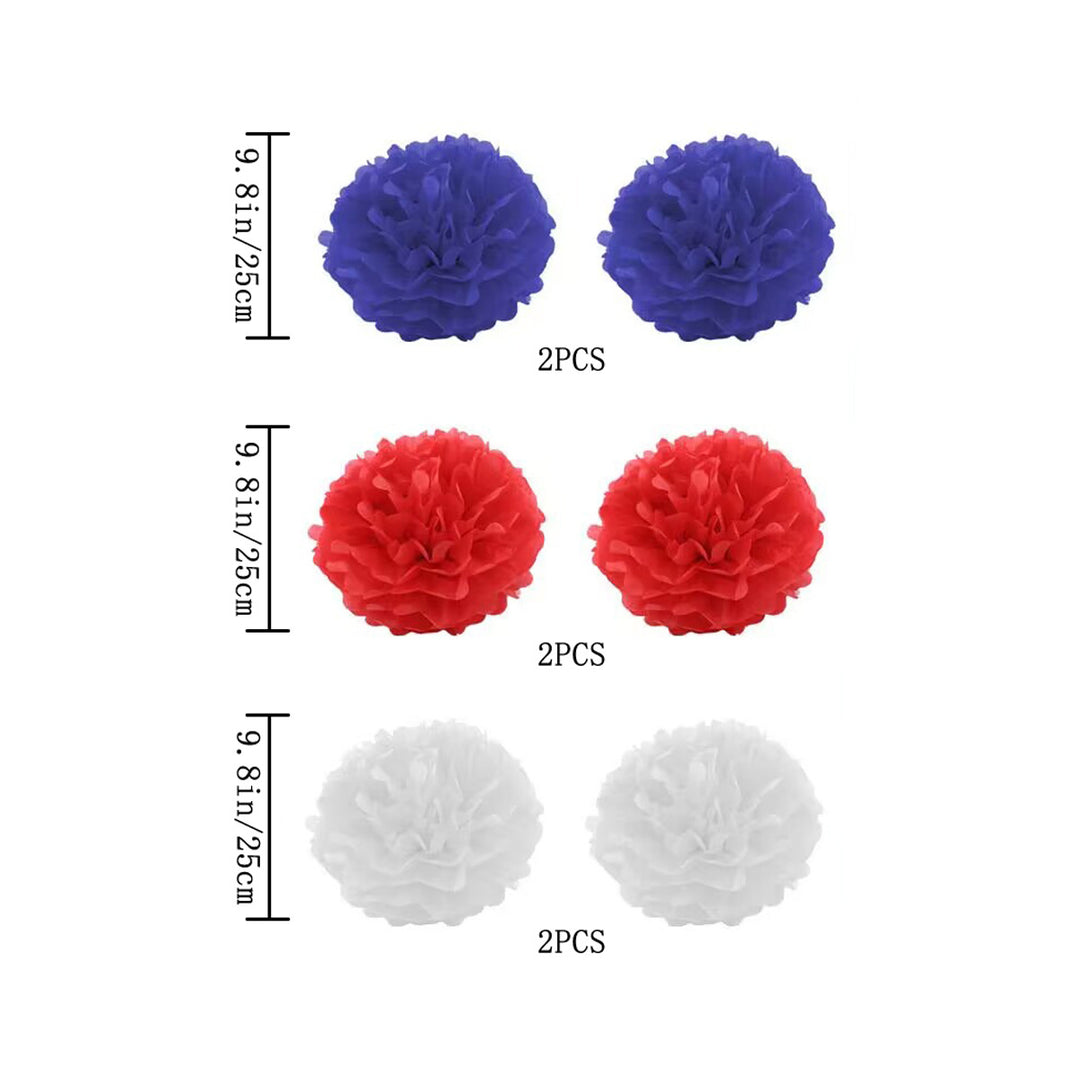 Unisex nan patriotic party decoration set with paper fans bunting pom poms star garlands and foil letter balloons Bowlift