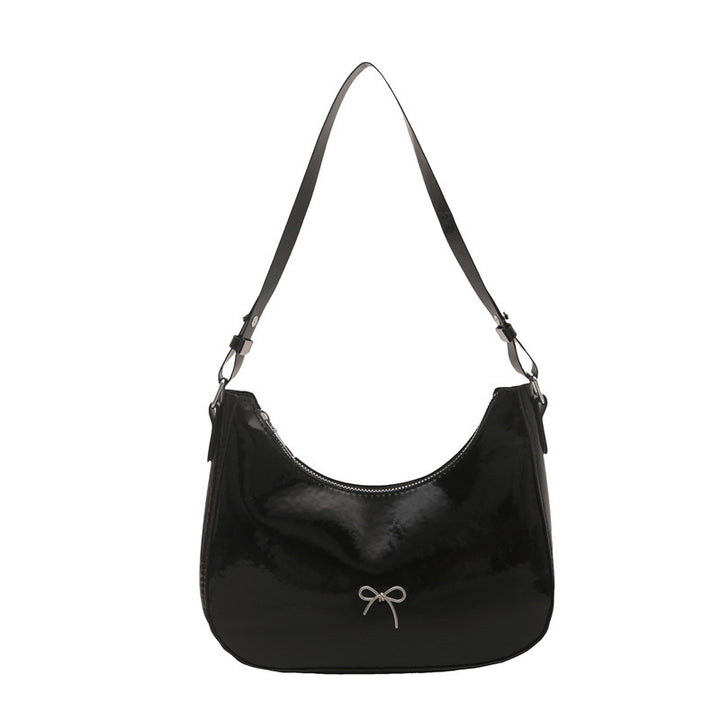 Premium Glossy Faux Leather Hobo Bag Bowlift