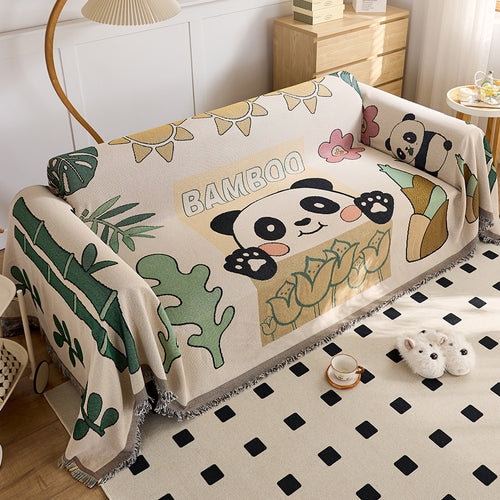 Playful Cartoon Print Sofa Throw Blanket