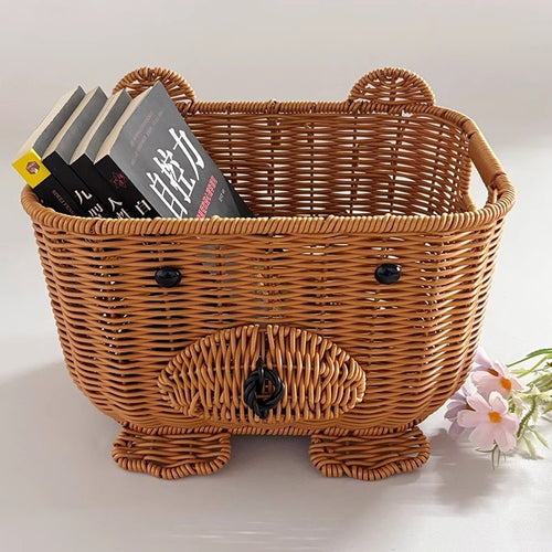 Handcrafted natural material storage basket Bowlift