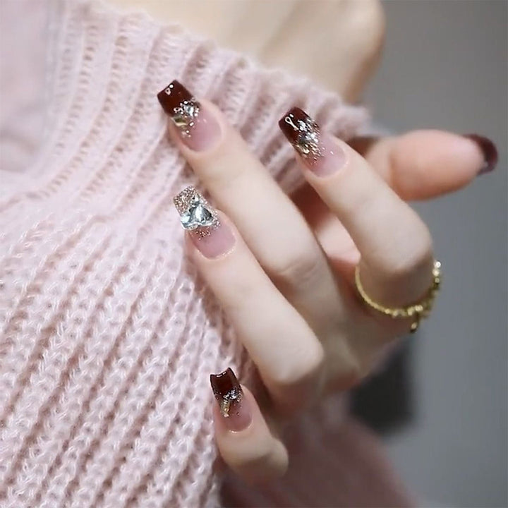 Ombre Press-On Nails with Glossy Finish Bowlift