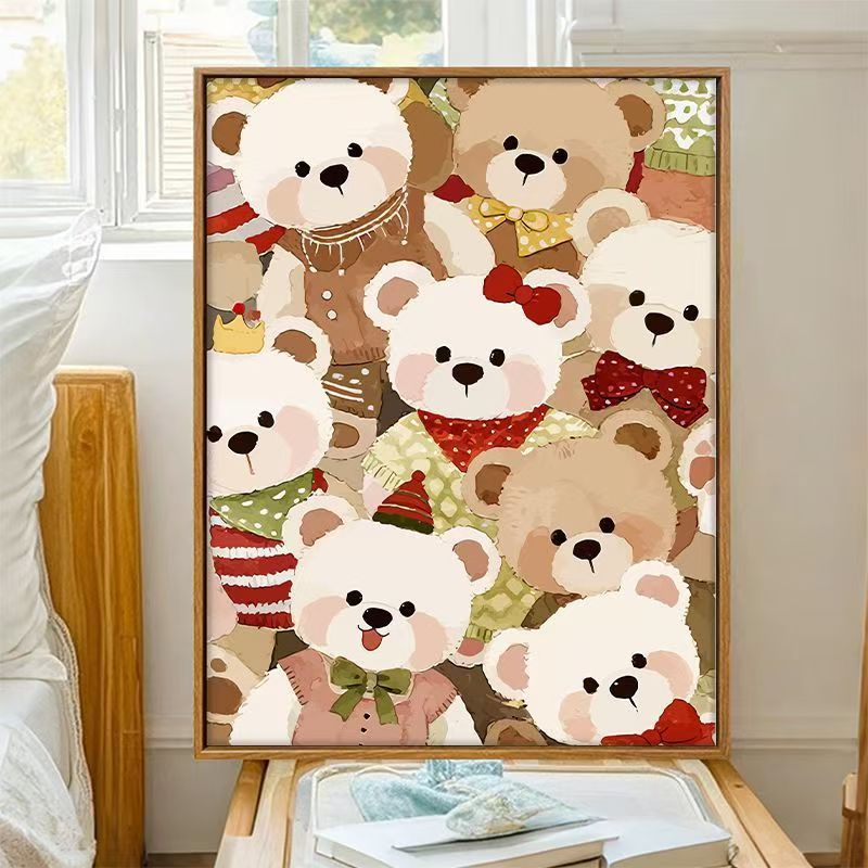 Cute Bear-Themed Decorative Wall Art Bowlift