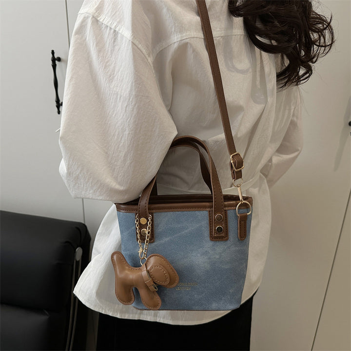 Playful Denim Mini Handheld Tote Bag Bowlift