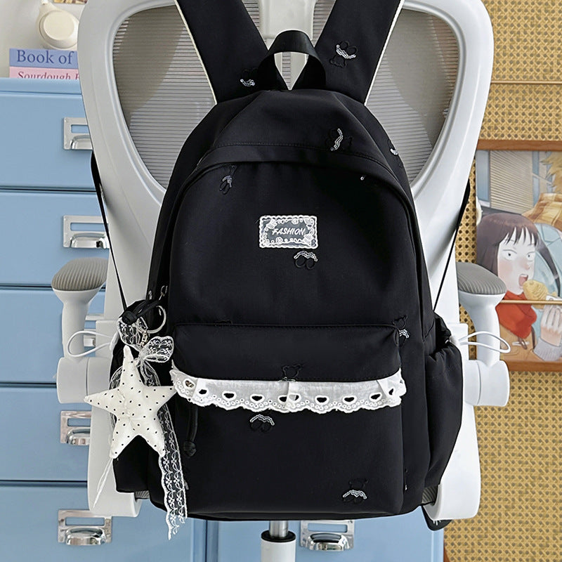 Charming Embroidered Backpack Bowlift