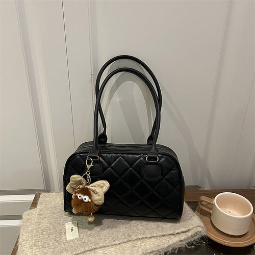 Quilted Faux Leather Handbag Bowlift