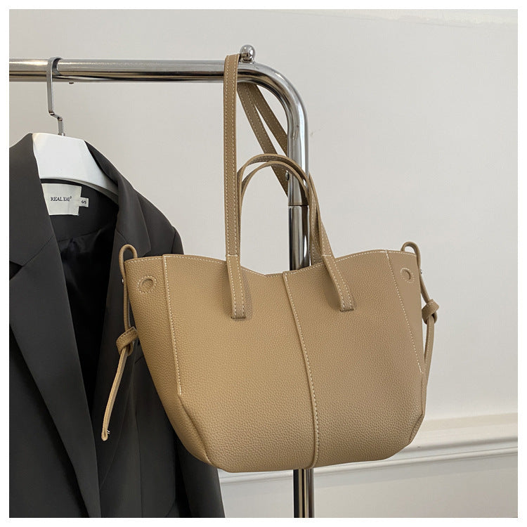 Textured Leather Everyday Tote Bag Bowlift