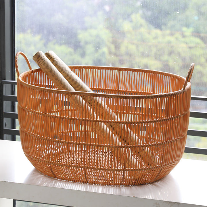 Large Handwoven Storage Basket Bowlift