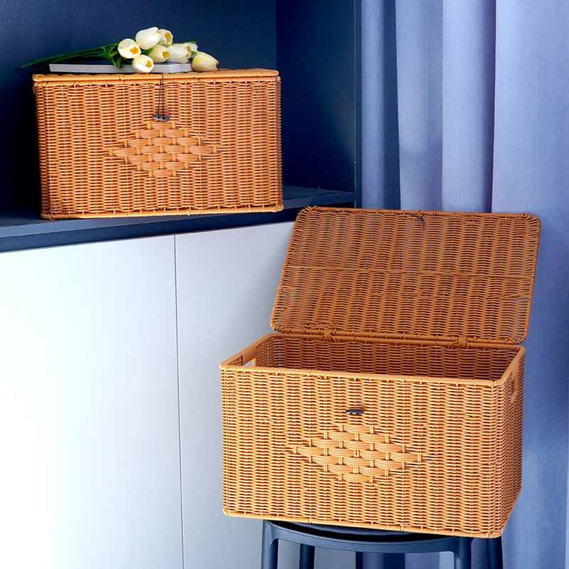 Women rectangular laundry basket made of woven material Bowlift