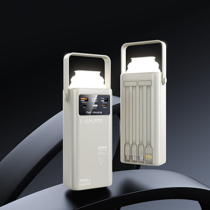 Portable power bank with LED lighting and fast charging function Bowlift