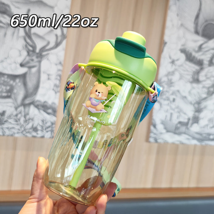 Ladies playful water bottle with removable straw Bowlift