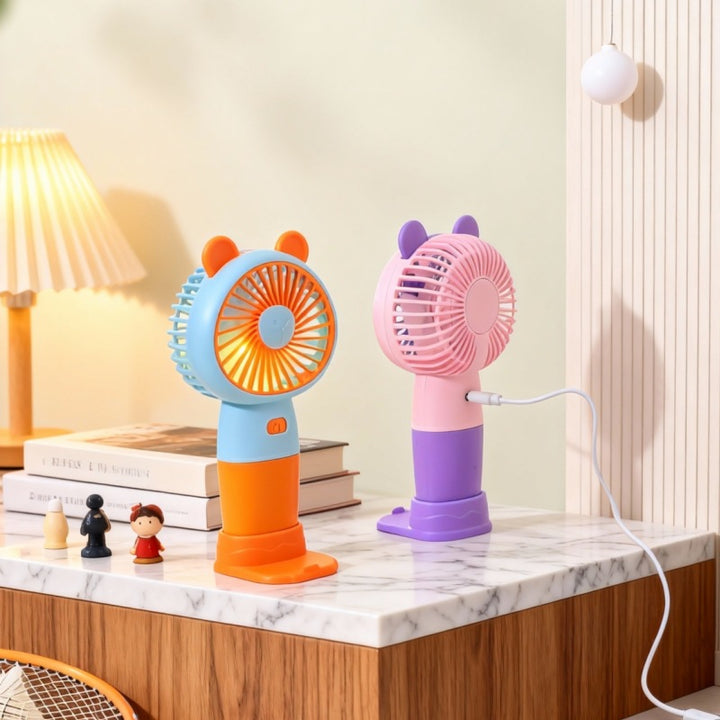 Women's Portable Mini Fan with Animal Ears Bowlift