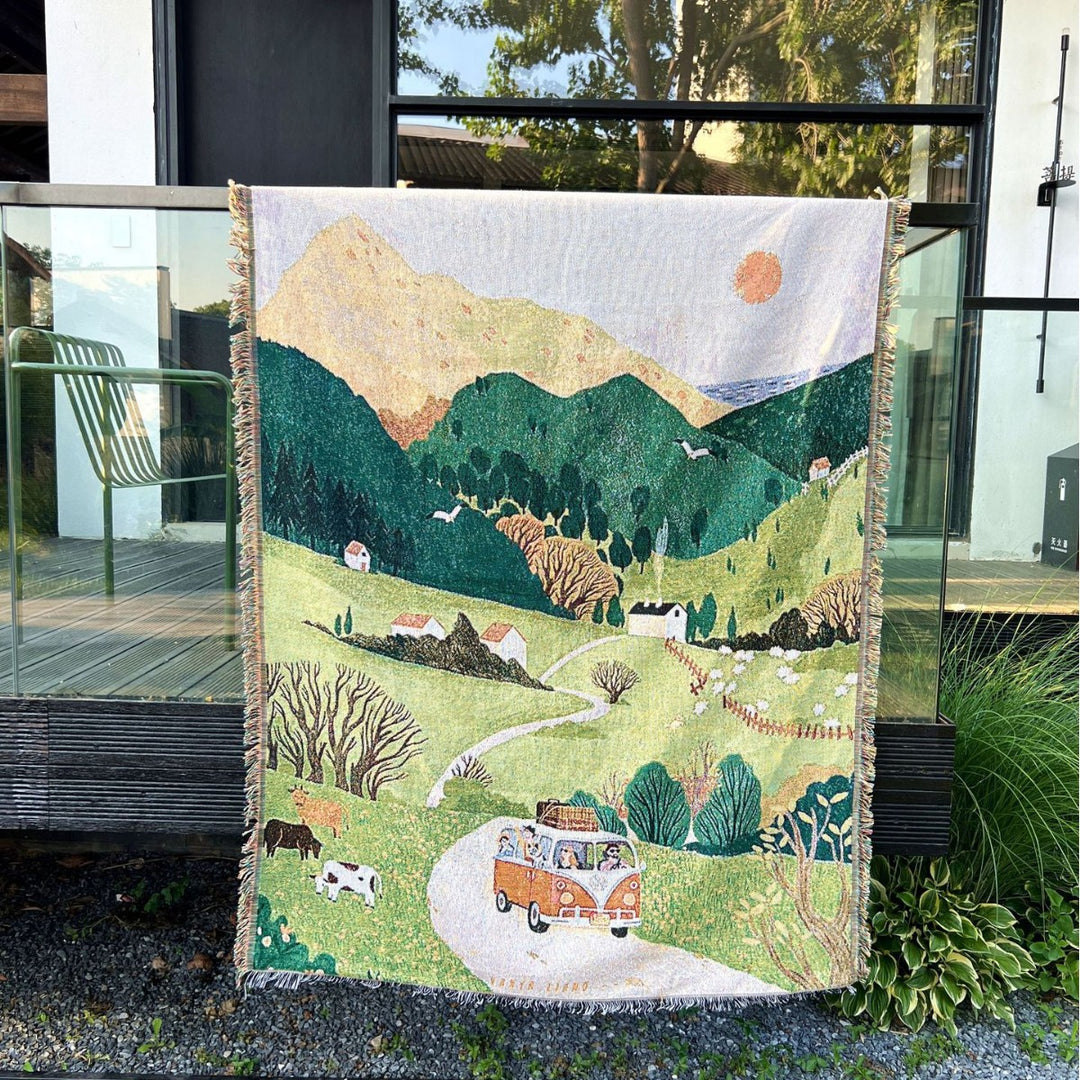 Artistic Scenic Woven Throw Blanket
