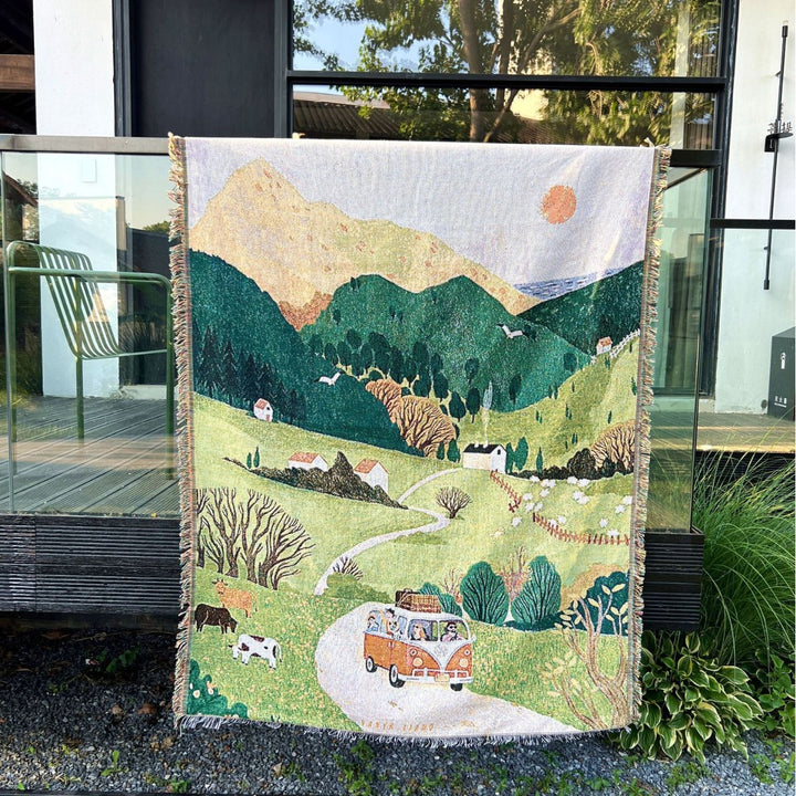 Artistic Scenic Woven Throw Blanket