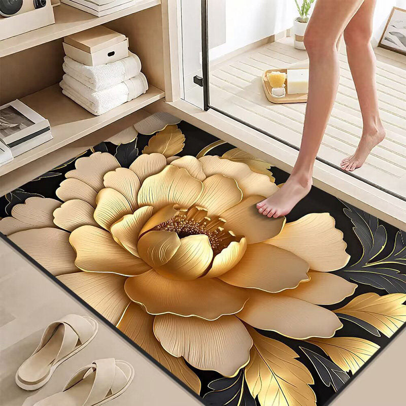 Elegant Lotus Flower Bath Mat Bowlift