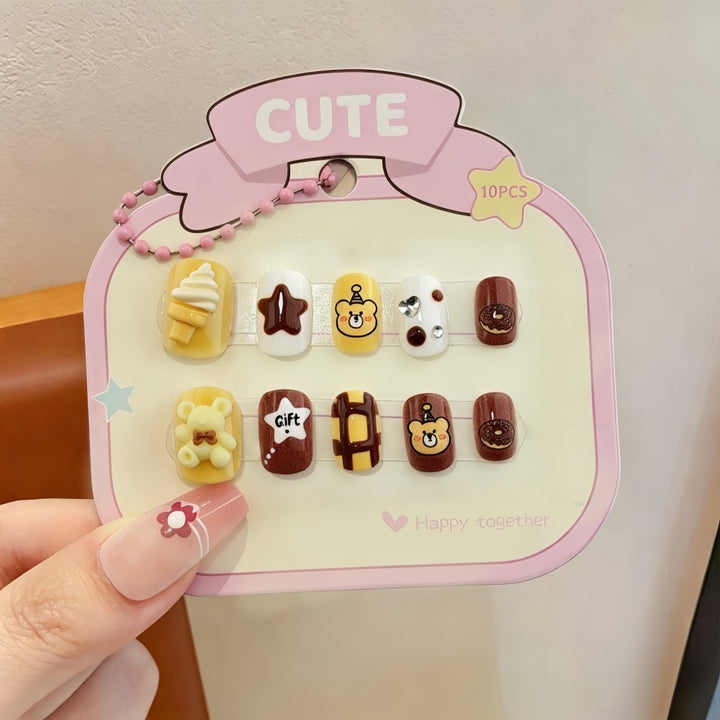 Artificial nails with sweet character design Bowlift