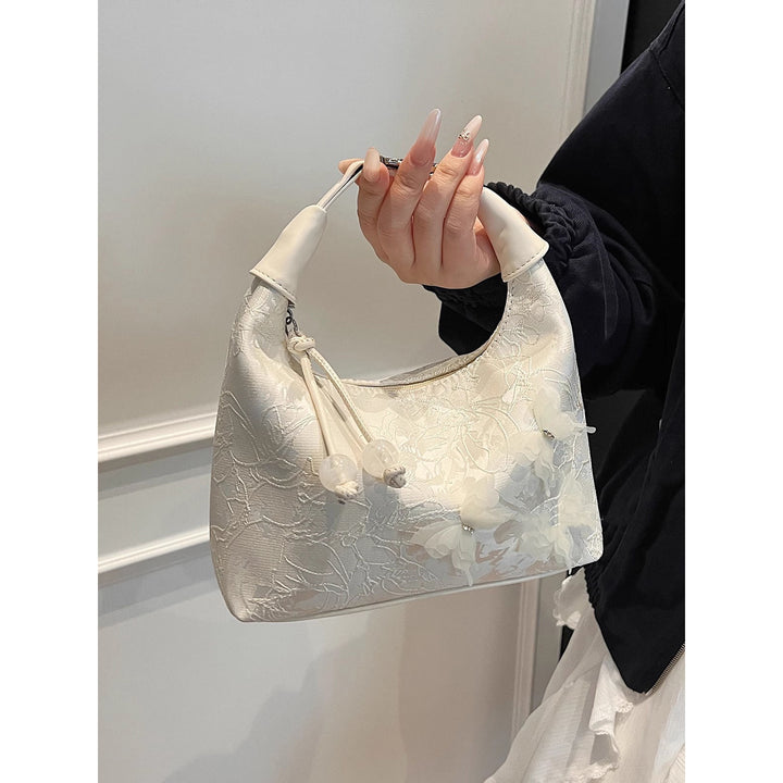 Floral Embellished Hobo Bag Bowlift