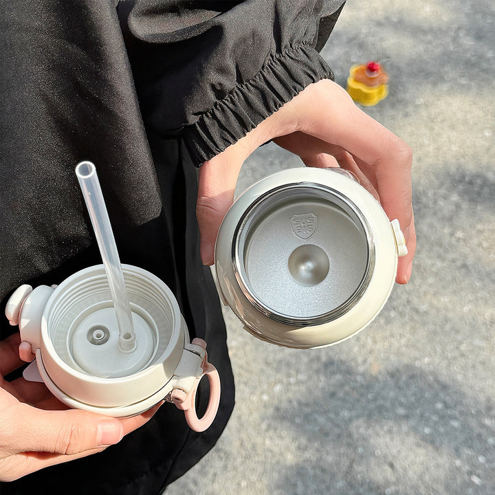 Ladies multifunctional drinking bottle with creative silicone elements Bowlift