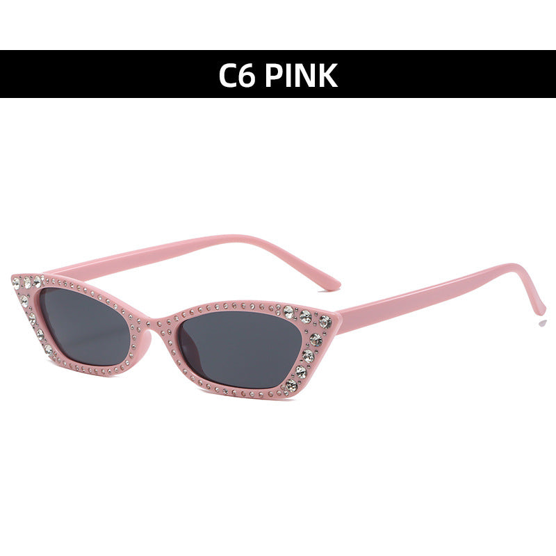 Cat-Eye Rhinestone-Embellished Sunglasses
