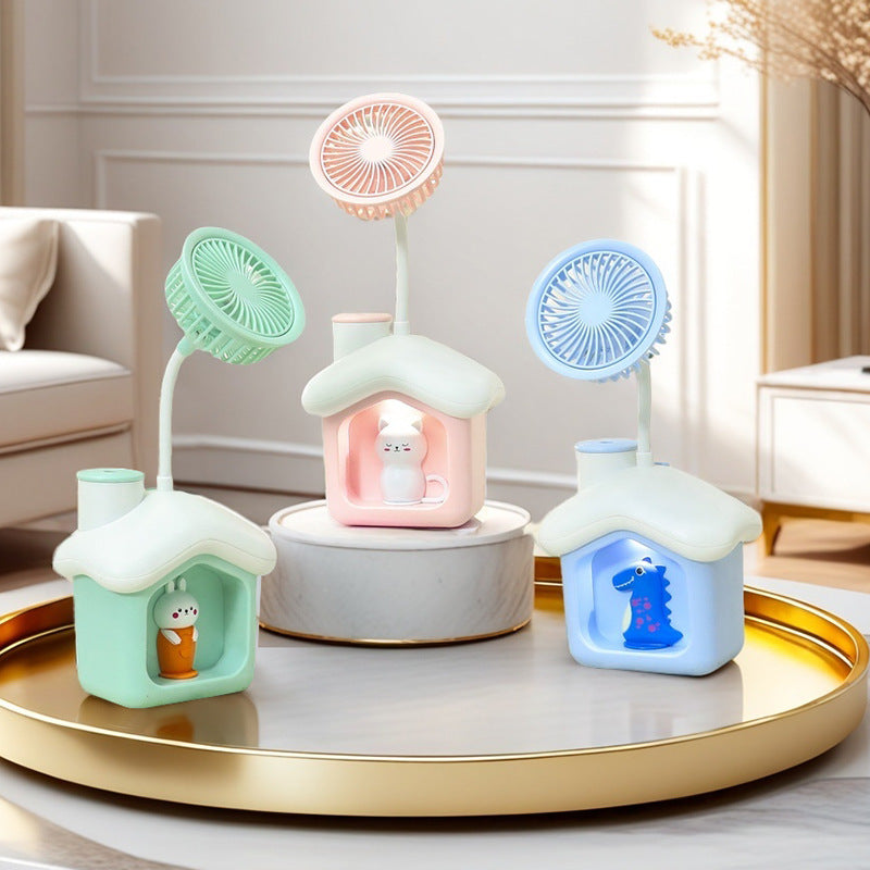 Women's Portable Toy Fan with Animal Design Bowlift