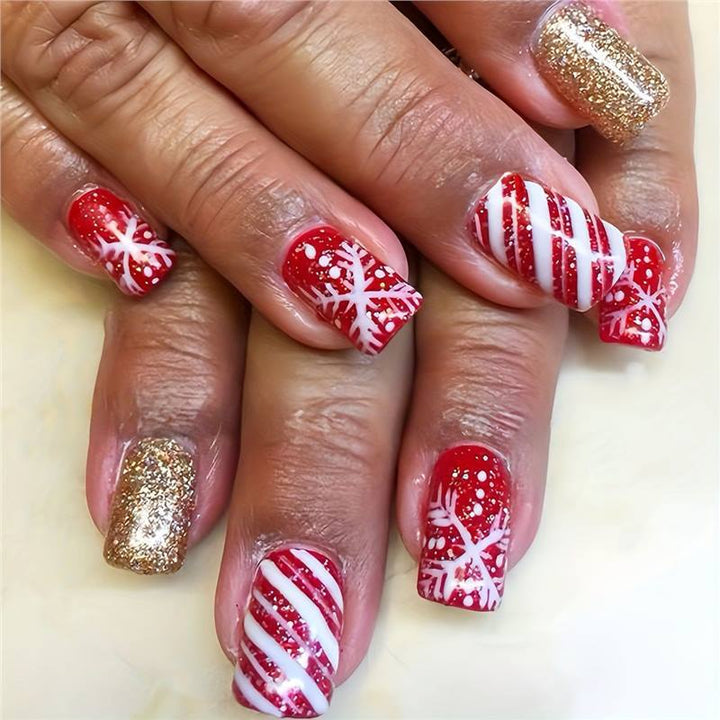 Festive Themed Press-On Nail Art Set Bowlift