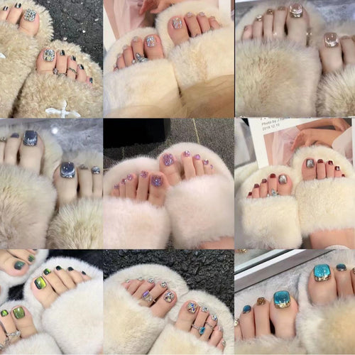 Decorative Crystal-Embellished Press-On Nails Bowlift
