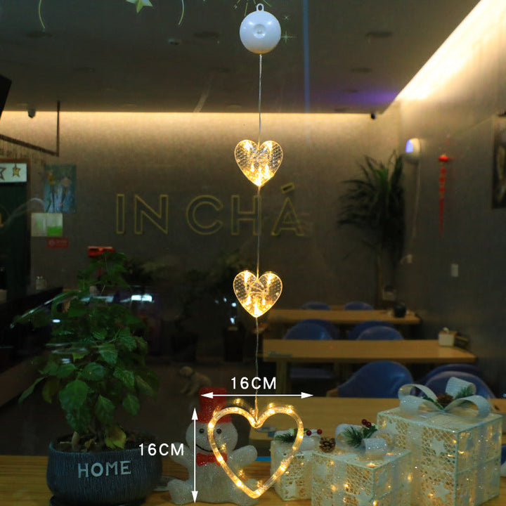 BowLift | Christmas 3pcs LED Light Star Hanging Tree Sucker Window Ornaments