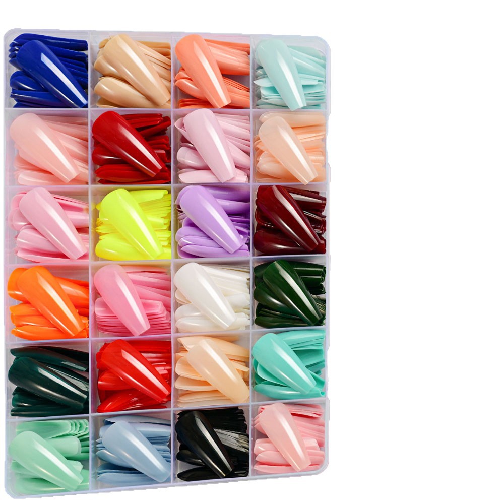 Elegant Long-Style False Nail Tips Bowlift