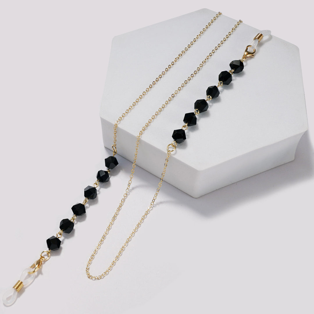 Elegant Crystal Beaded Glasses Chain Bowlift
