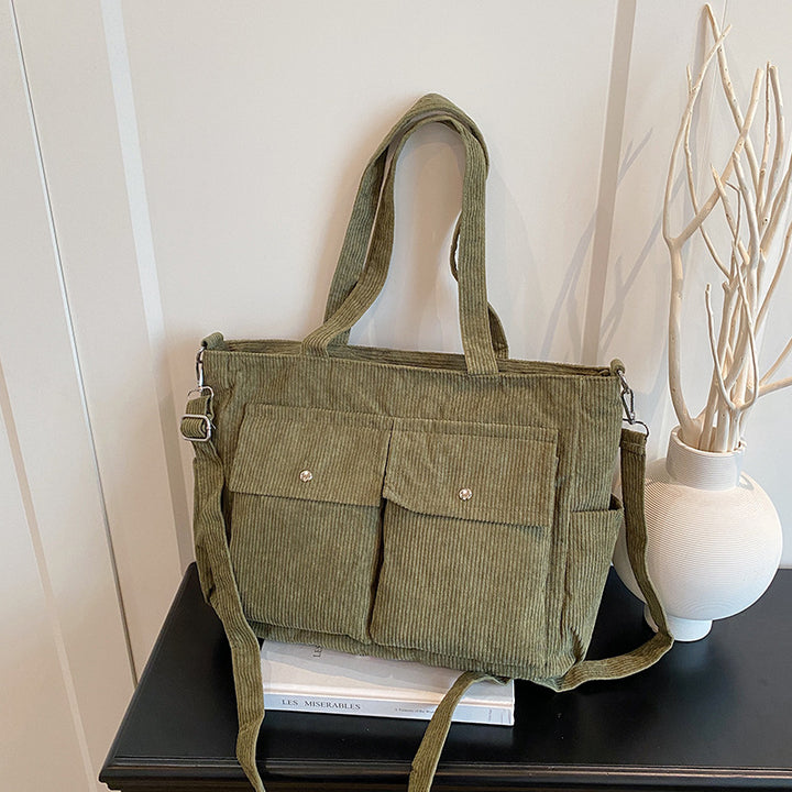 WoSpacious Corduroy Utility Tote Bag Bowlift