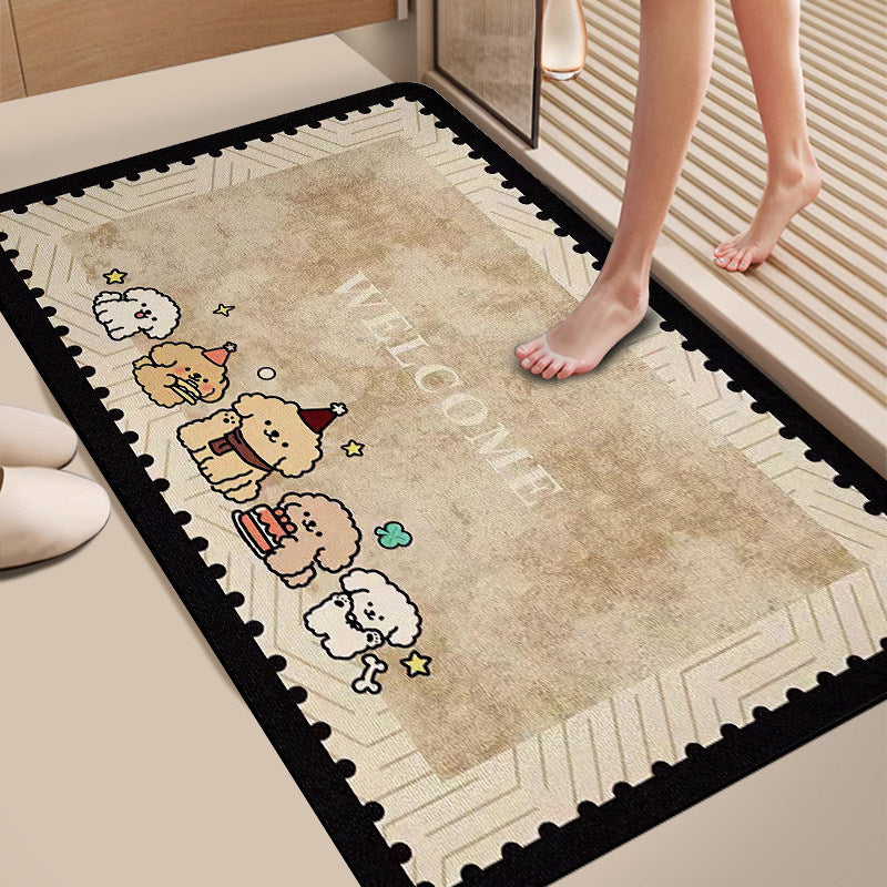 Plush Dog-Themed Bath Mat Bowlift
