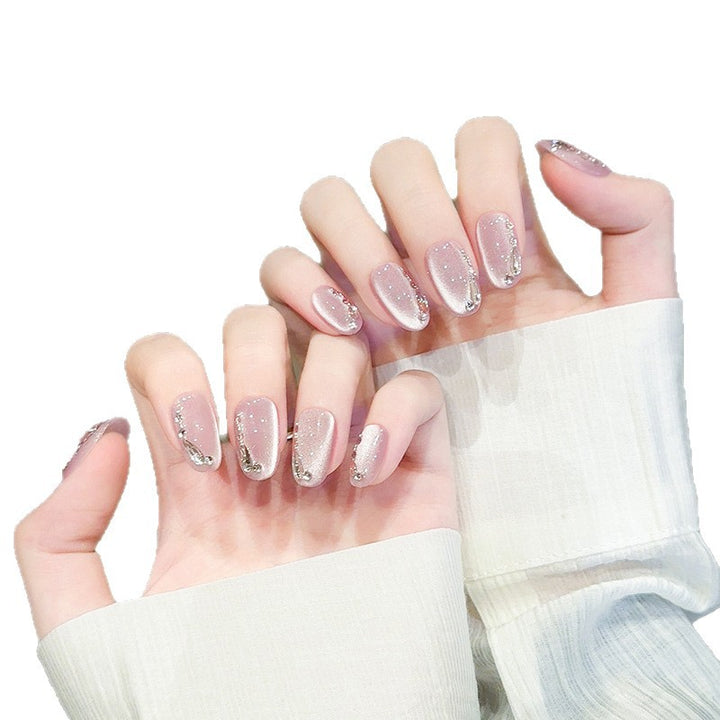 Elegant artificial nail tips with glitter effects Bowlift