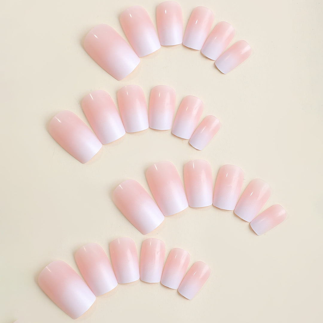Premium Press-On Nail Kit with Natural Gradient Finish Bowlift