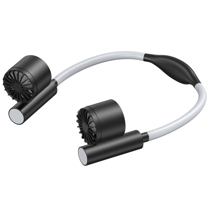 Cooling hands-free bladeless neck fan with adjustable gooseneck and rechargeable battery Bowlift