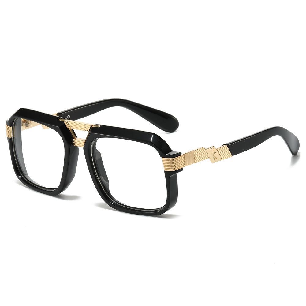 Oversized Square Sunglasses with Metallic Detailing Bowlift