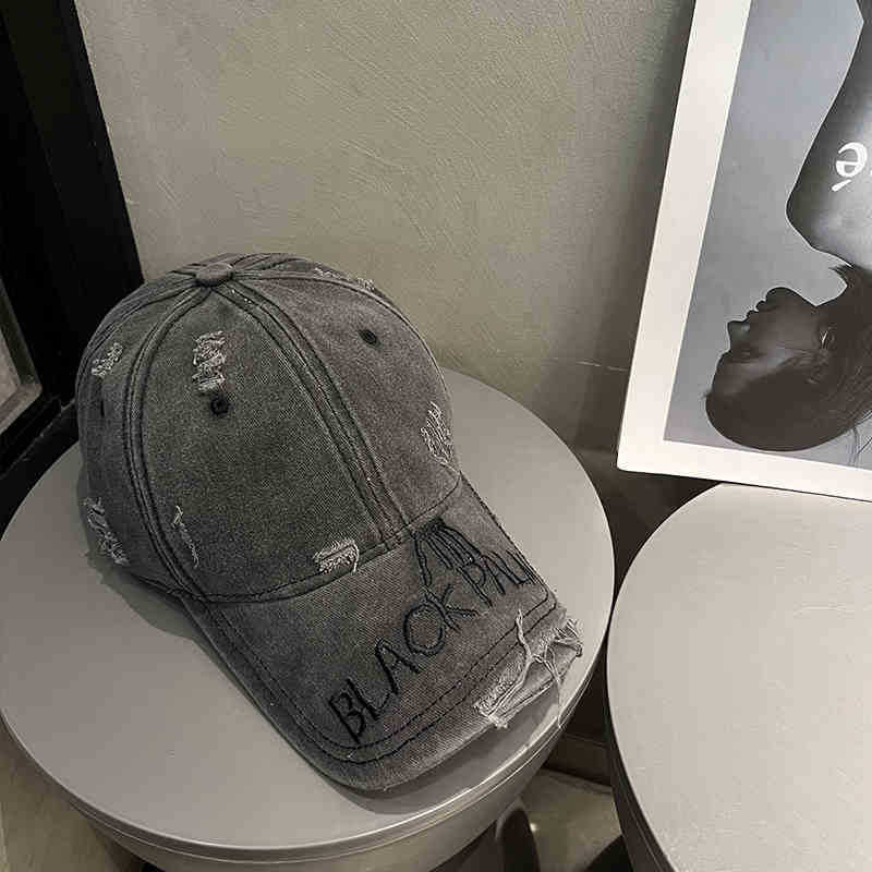 Women's Distressed Denim Baseball Cap Bowlift 1784188369