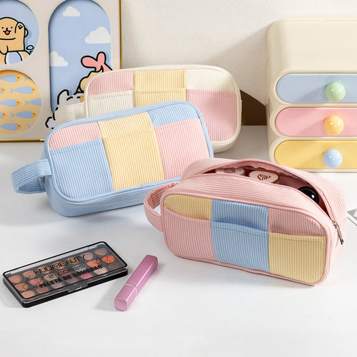 Stylish Textured Zippered Pencil Case Bowlift