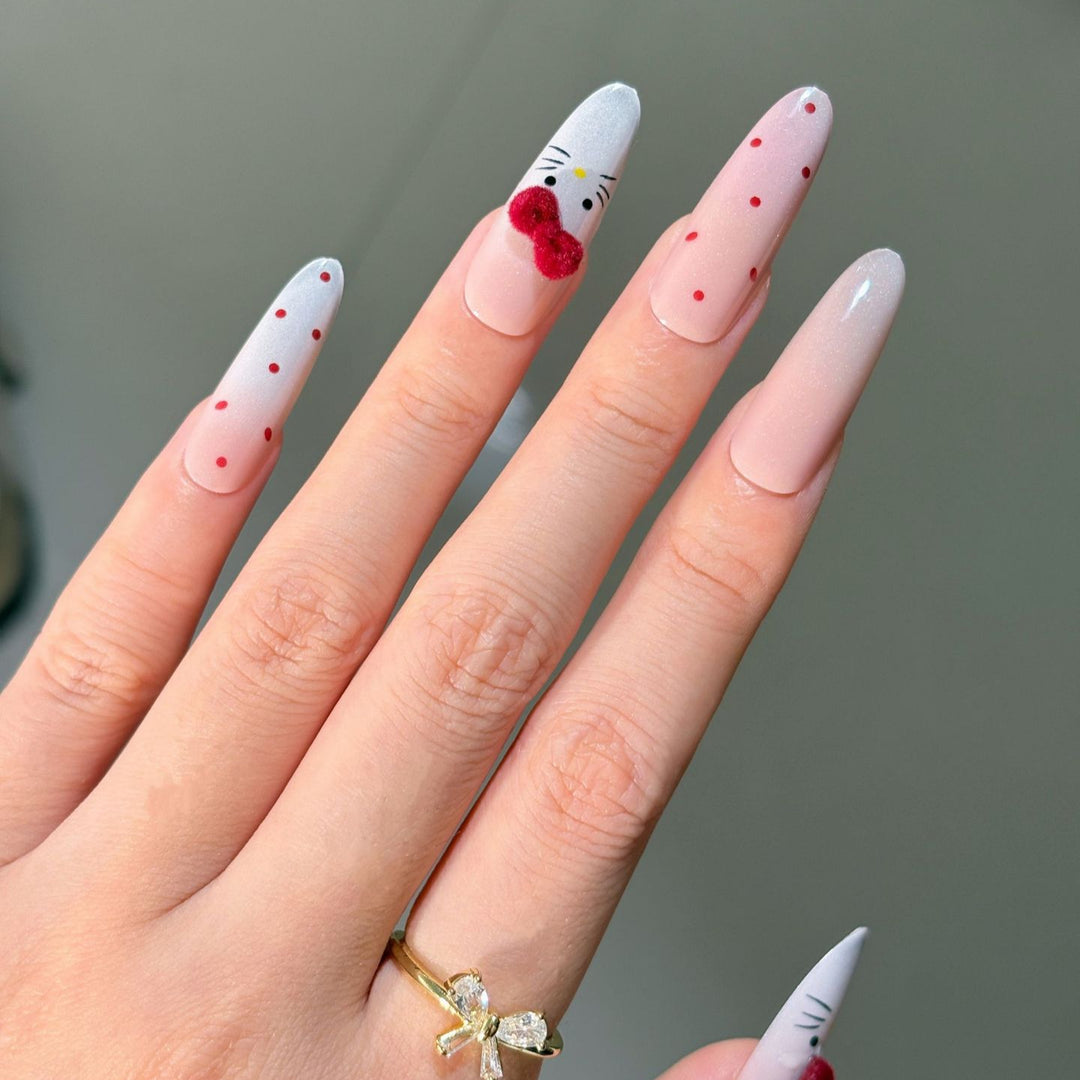 Decorative Press-On Nail Art Set with Character Design Bowlift
