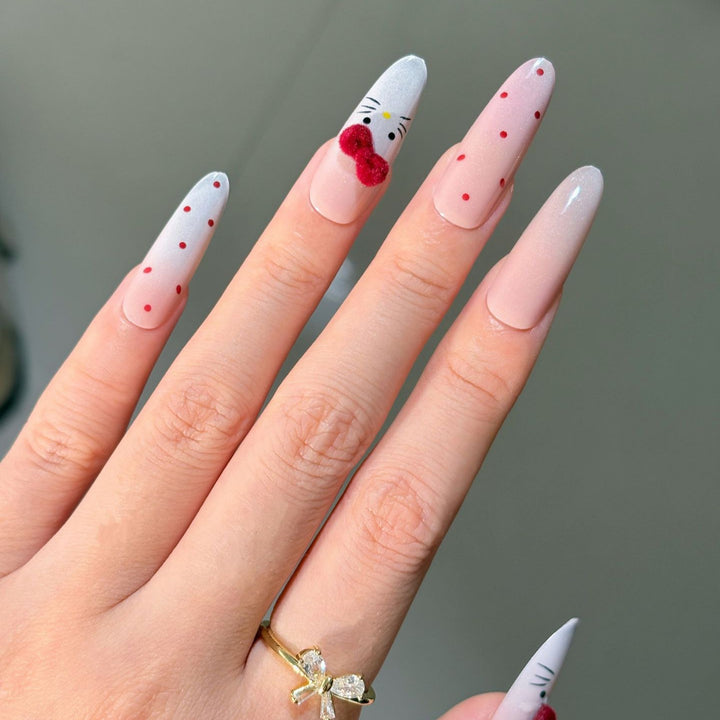 Decorative Press-On Nail Art Set with Character Design Bowlift