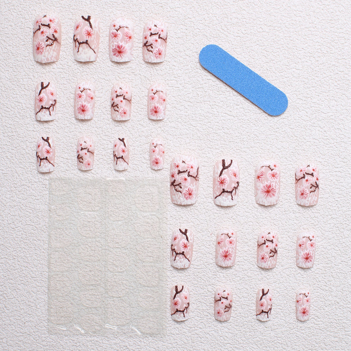 Floral Embellished Press-On Nail Art Bowlift