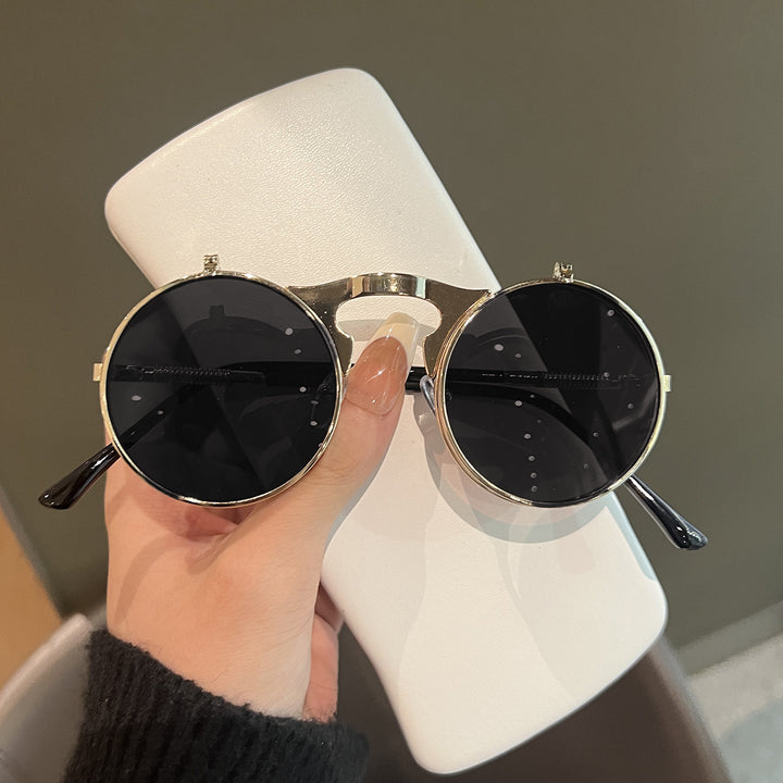 Ladies Round Designer Sunglasses with Innovative Frame Bowlift