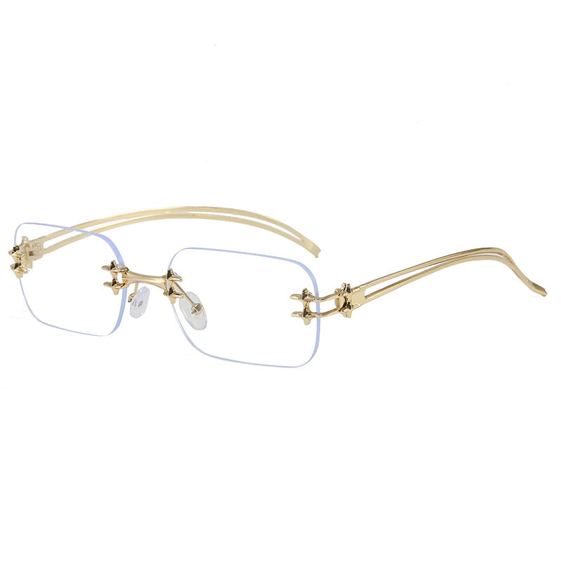 Fashionable metal sunglasses with rectangular frame Bowlift