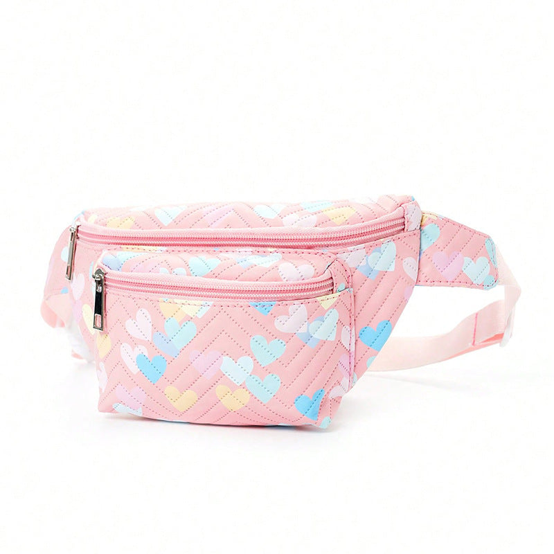 Waist bag with heart-shaped design and multiple compartments Bowlift