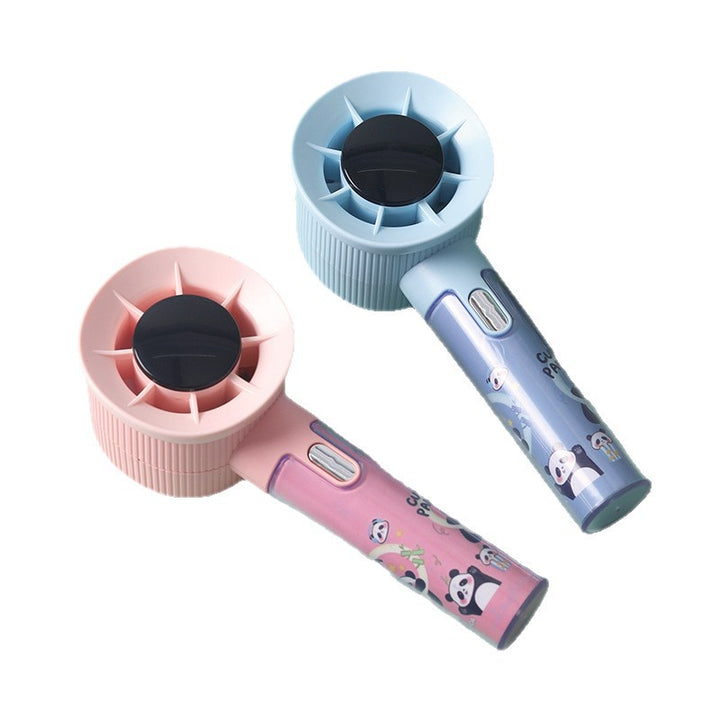Cooling portable rechargeable handheld misting fan with cute panda print Bowlift