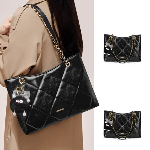 Quilted Chain-Handled Tote Bag Bowlift