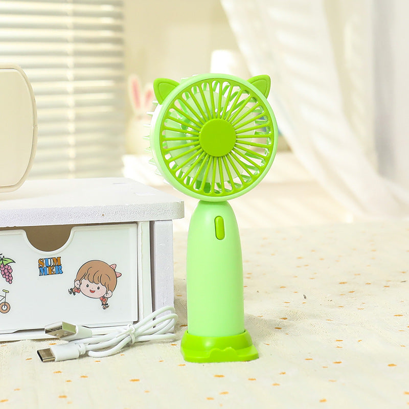 Women's Portable Mini Fan with Cute Cat Design Bowlift