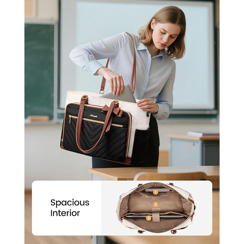 Fashionable tote bag with stylish compartments Bowlift