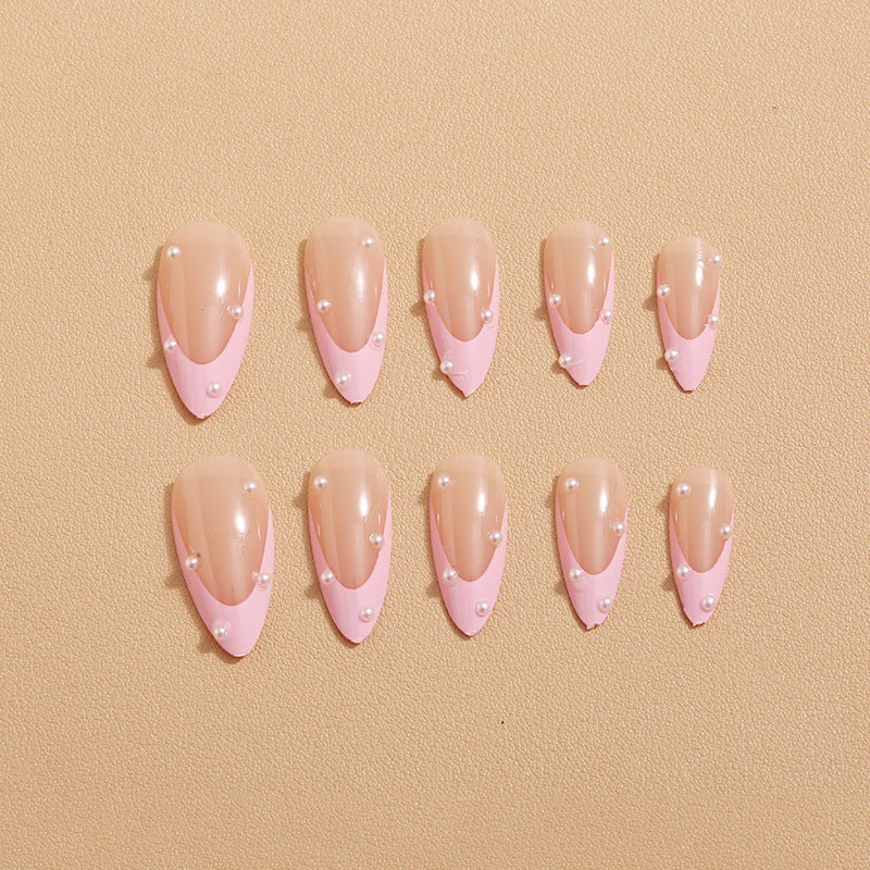 Acrylic nail set with glamorous 3D decorations and elegant design Bowlift