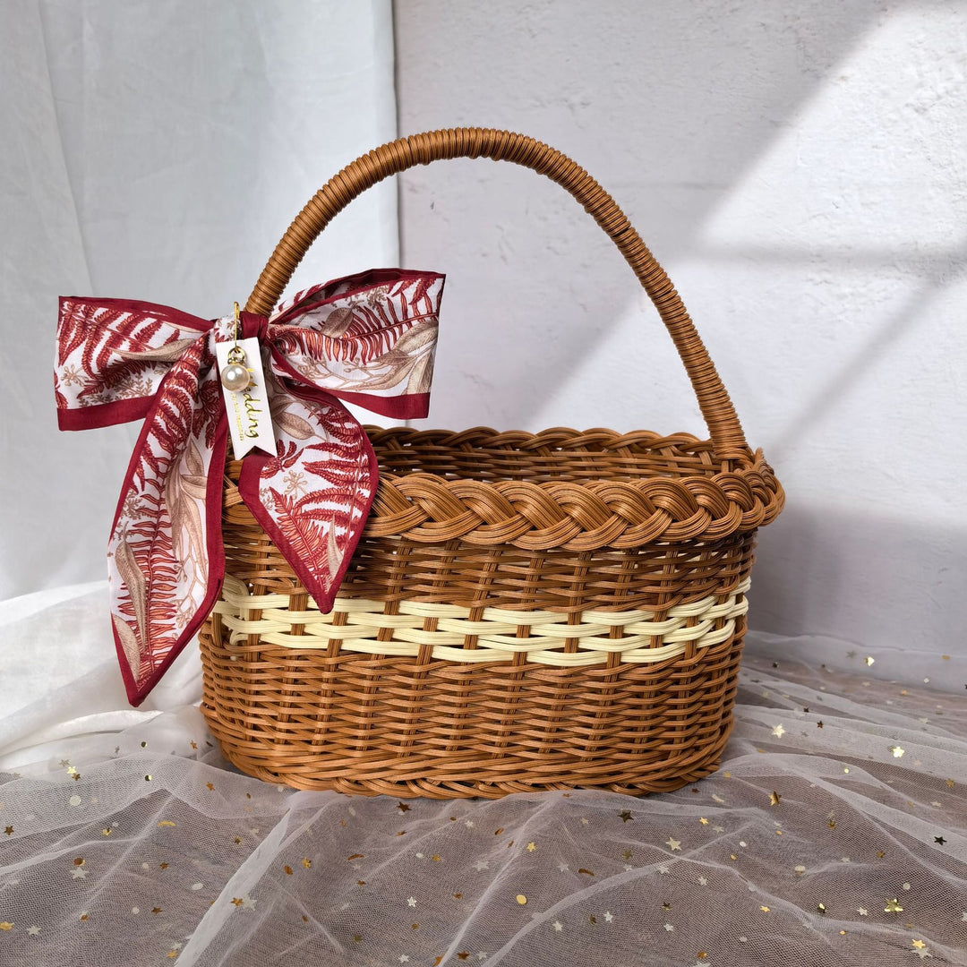 Women elegant handwoven shopping basket Bowlift